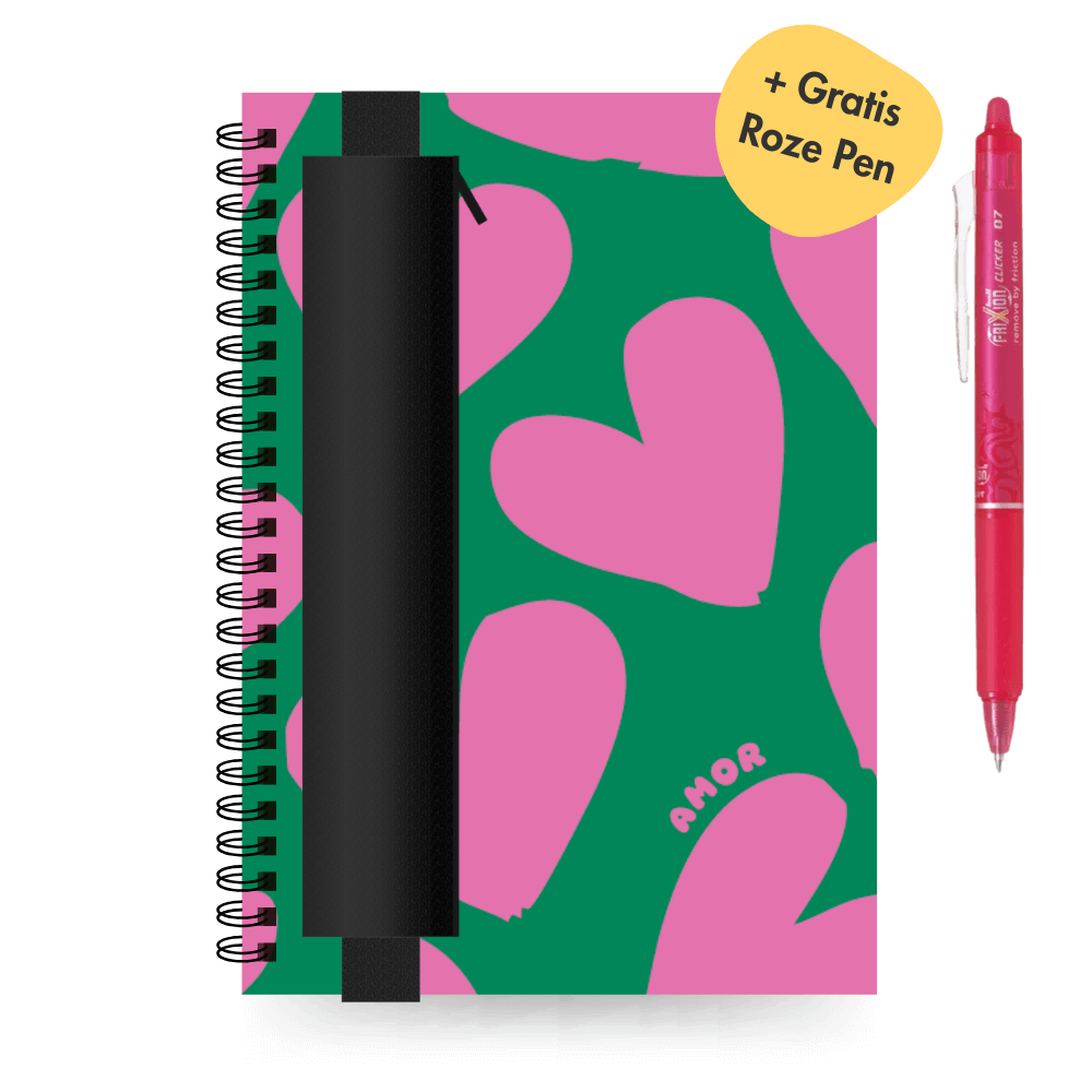 A5 Uitwisbaar notitieboek | Amor met etui
