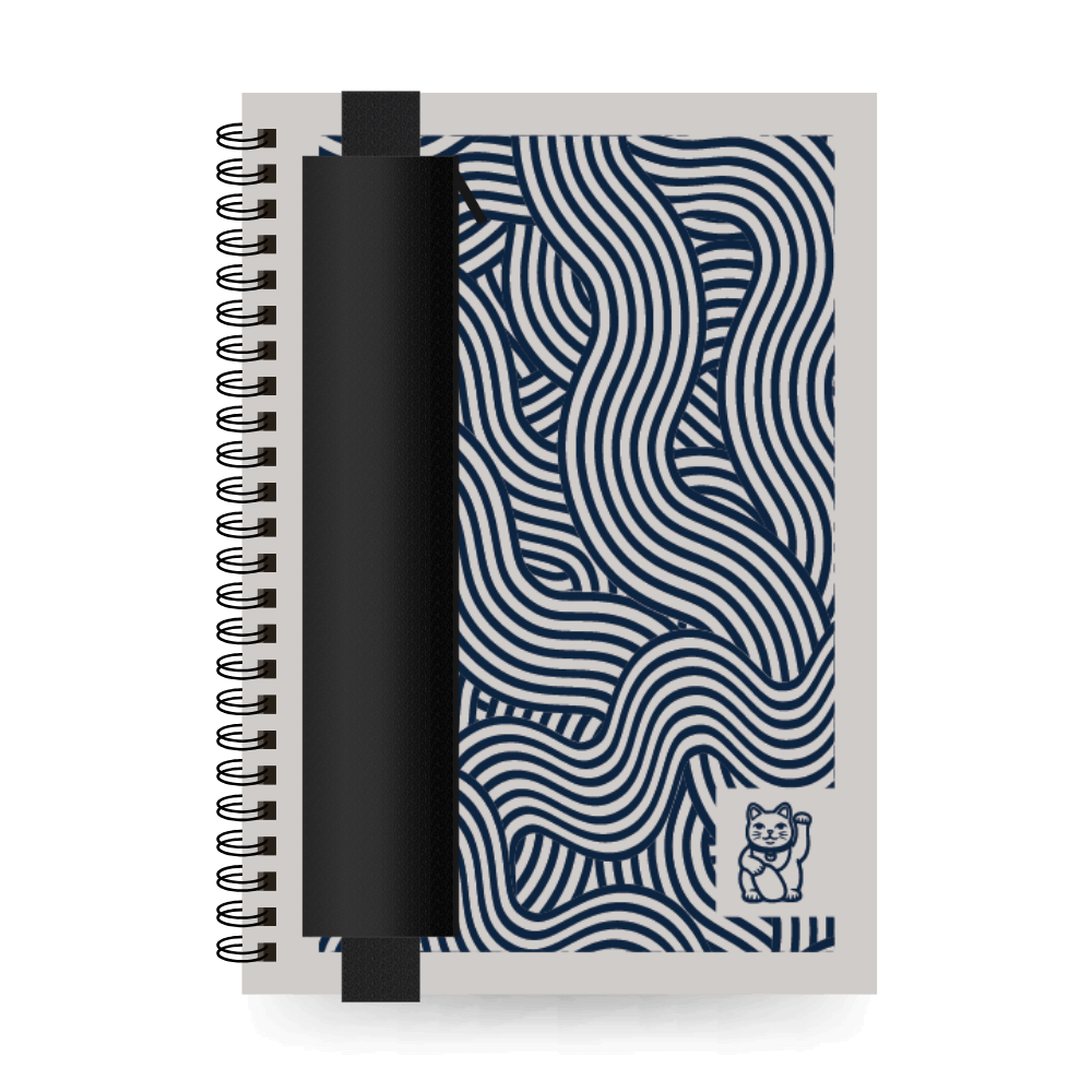 A5 Erasable Notebook | Lucky Cat with Pencil Case