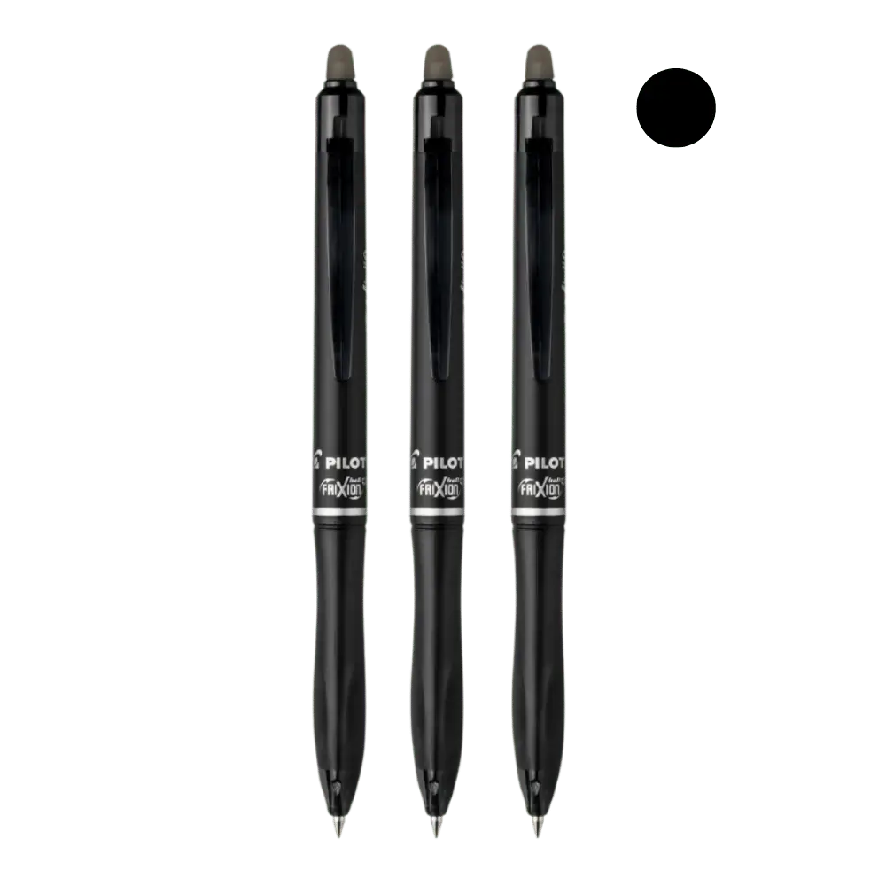 Set van 3 - Happinote Hervulbare Uitwisbare Pen 0.7 - Zwart