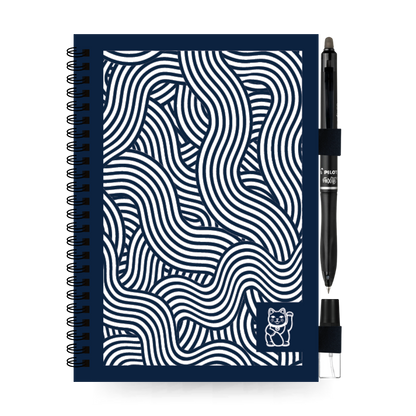 A5 Uitwisbaar notitieboek | Lucky Cat (Night Blue)