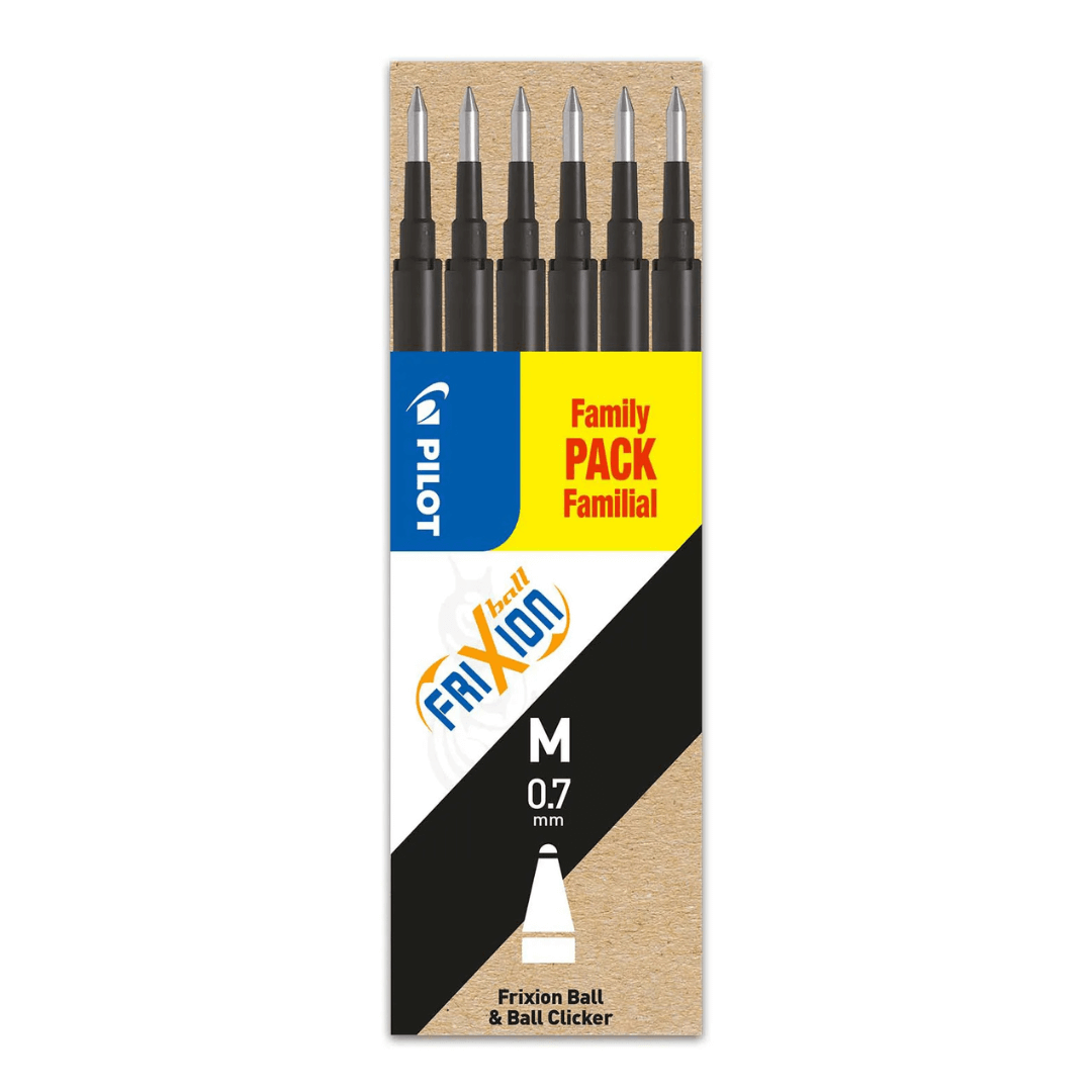 Set van 6 vullingen - Frixion Pen 0.7 - zwart